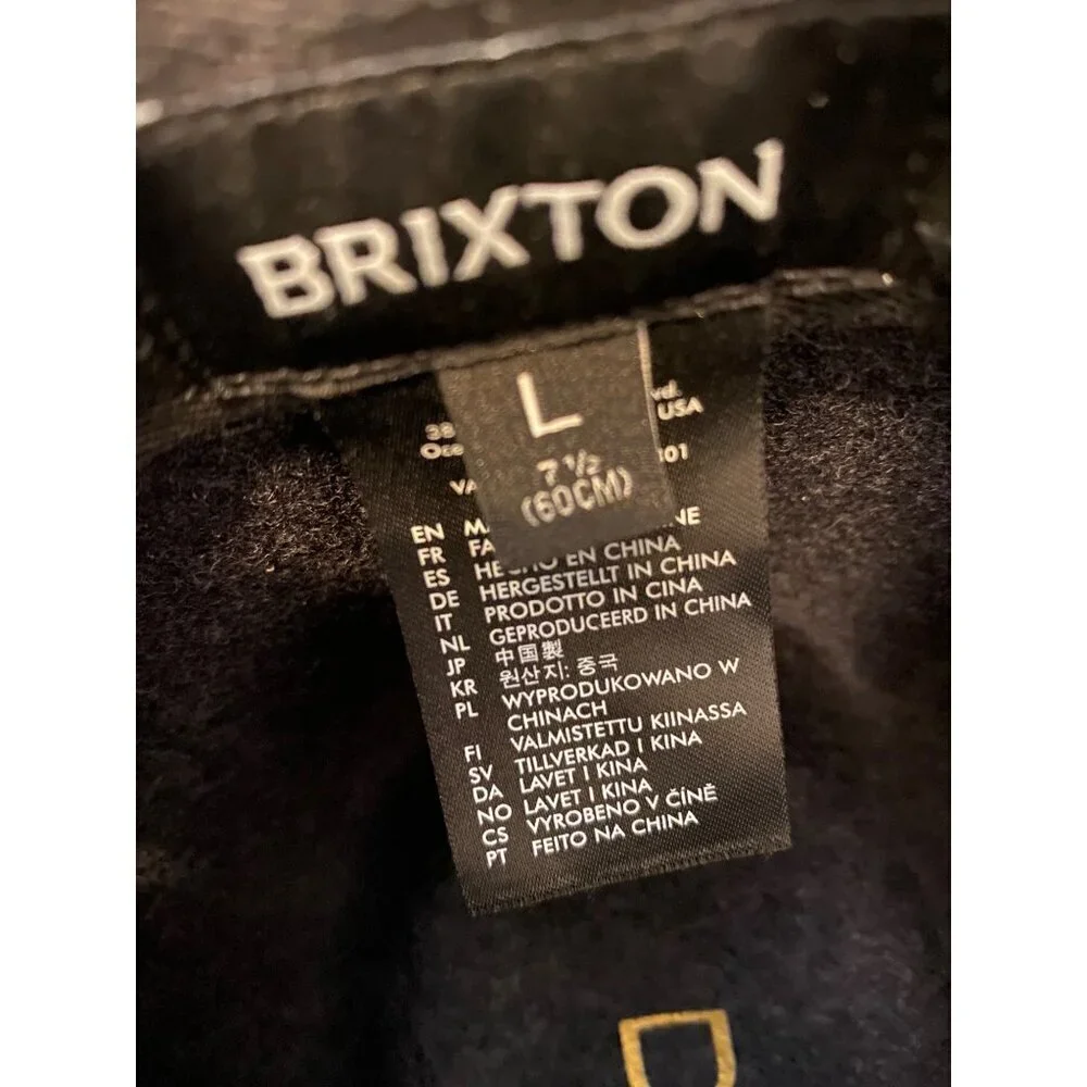 NWOT Brixton The Wesley Unisex Charcoal Wide Brim 100% Wool Felt Fedora L